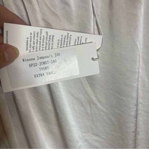 $395 New OVERLOVER Winona One-Shoulder Satin Jumpsuit |XS - Picture 7 of 9